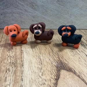Handmade Polymer Clay Dachshund Figure: Sausage Dog Model