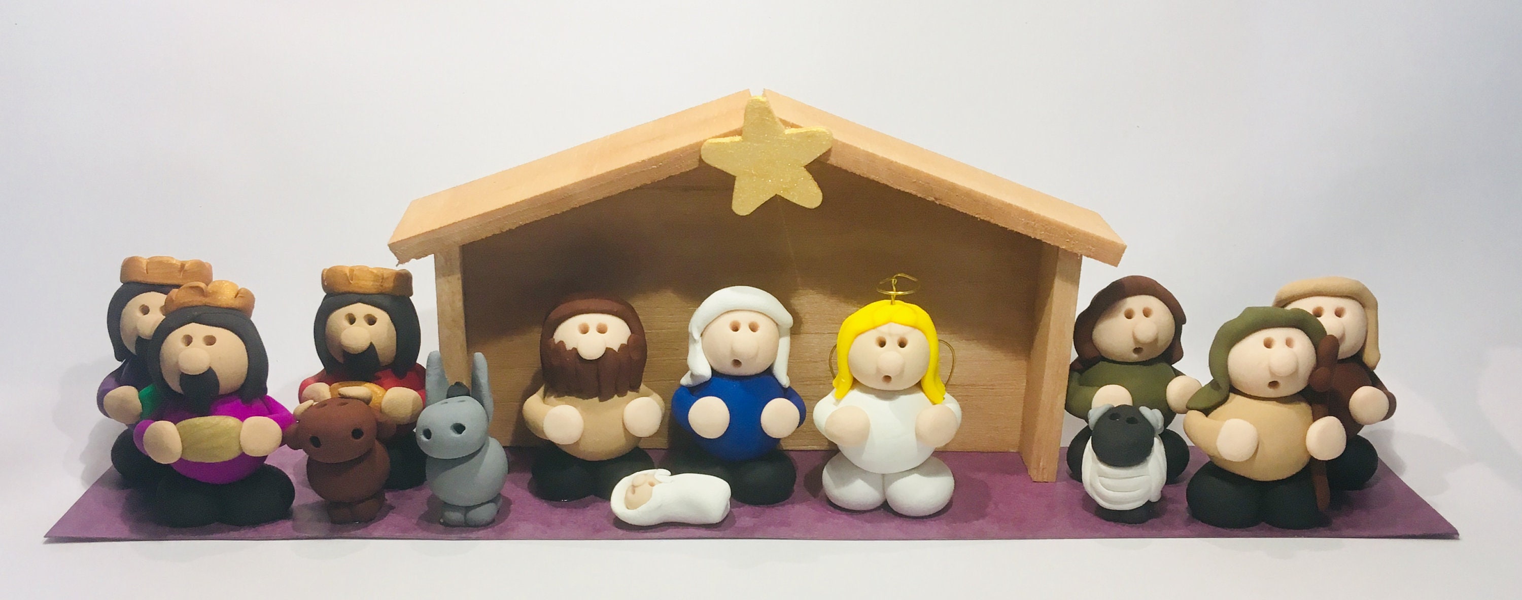 Nativity set clay figures nativity scene handmade polymer clay Etsy