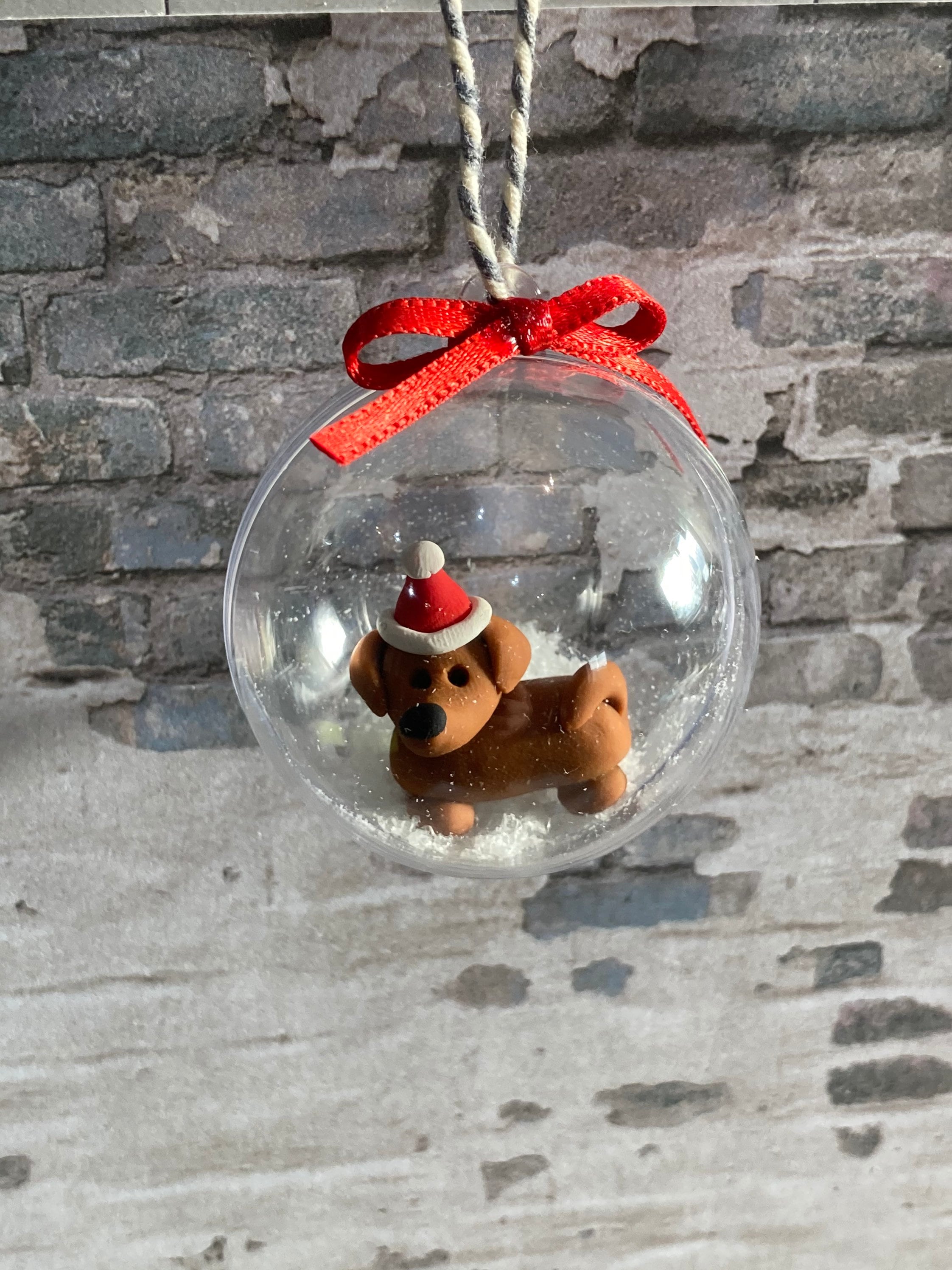 Sausage dog christmas bauble Clearance