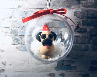 Pug bauble pug Christmas decoration