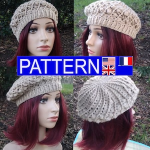 Modello semplice per cappello all&#39;uncinetto | Inglese e francese | Scarica PDF | Tutorial sul cappello all&#39;uncinetto | Berretto all&#39;uncinetto per donna o bambino