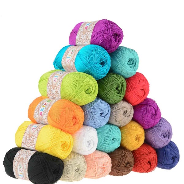 Silk effect Alize Forever, microfiber acrylic yarn, summer extra soft yarn, crochet dress / top yarn, choose color ultra fine yarn lace yarn