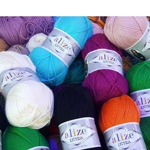 Alize Extra soft acrylic warm winter yarn hypoallergenic yarn blend wool yarn knitting yarn 8 ply DK weight yarn worsted hand knit yarn 100g