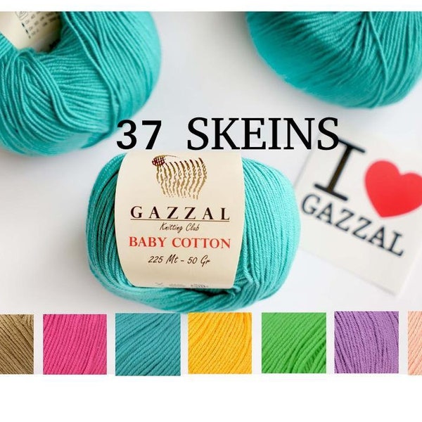 37 skeins (37x50g) Baby cotton yarn Gazzal amigurumi yarn for toys dolls hypoallergenic kids crochet knitting yarn soft yarn fingering sock