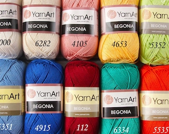 100% Cotton YarnArt Begonia mercerized cotton hand knit yarn spring summer soft yarn fingering yarn sport yarn baby cotton yarn pure cotton