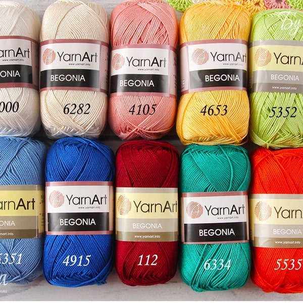 100% Cotton YarnArt Begonia mercerized cotton hand knit yarn spring summer soft yarn fingering yarn sport yarn baby cotton yarn pure cotton