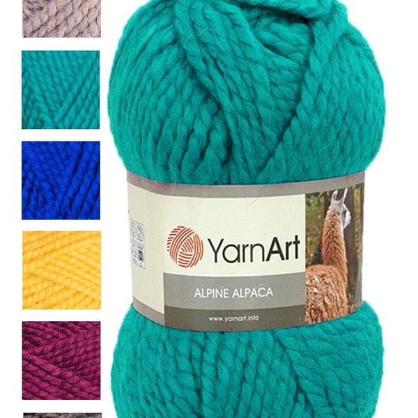 YarnArt Alpine Alpaga, fil super volumineux, fil volumineux tricoté à la main fil mélange fil d’hiver fil doux et chaud pour tricoter crochet, pour chapeau écharpe