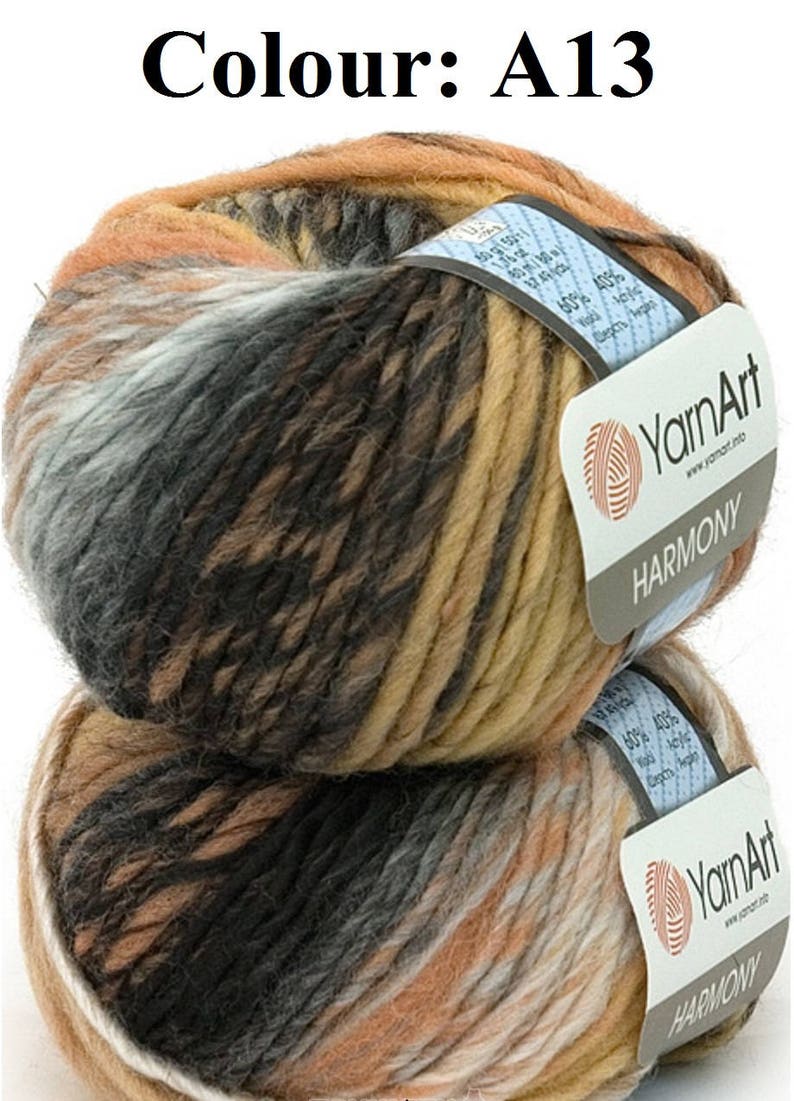 Wool Acrylic Yarn Soft Blend Yarn Yarnart Harmony Gradient Etsy