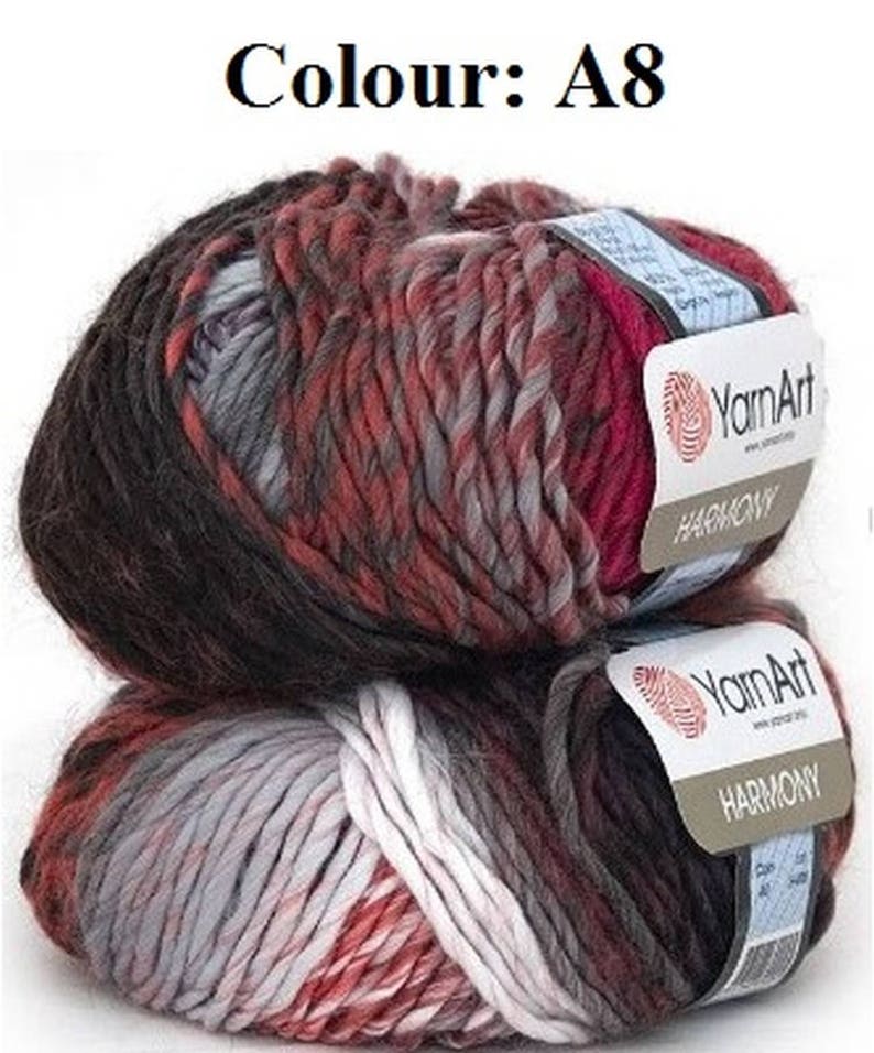 Wool Acrylic Yarn Soft Blend Yarn Yarnart Harmony Gradient Etsy