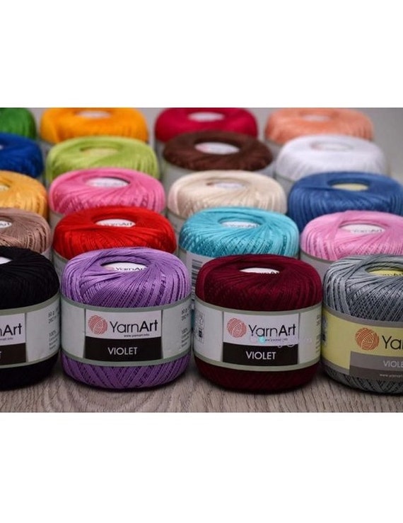 100% Cotton YarnArt Violet mercerized cotton crochet yarn summer soft fingering yarn 4ply baby cotton yarn pure cotton lace yarn hand knit