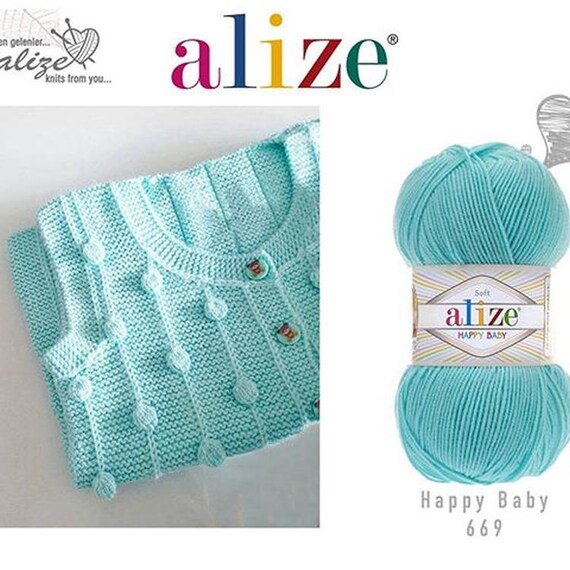 Alize Happy Baby Soft Baby Acrylic Yarn Antibacterial Hypoallergenic Yarn Knitting Crochet Baby Clothes Yarn nti pilling Acrylic Yarn 5 Ply Etsy Canada