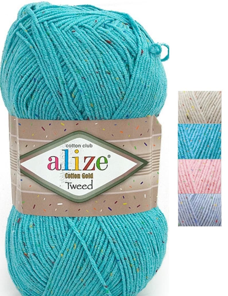 Soft cotton yarn Alize Cotton Gold Tweed blend baby cotton Etsy