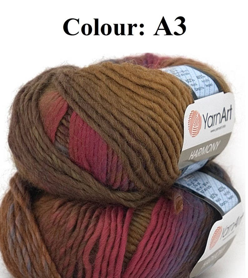 Wool Acrylic Yarn Soft Blend Yarn Yarnart Harmony Gradient Etsy
