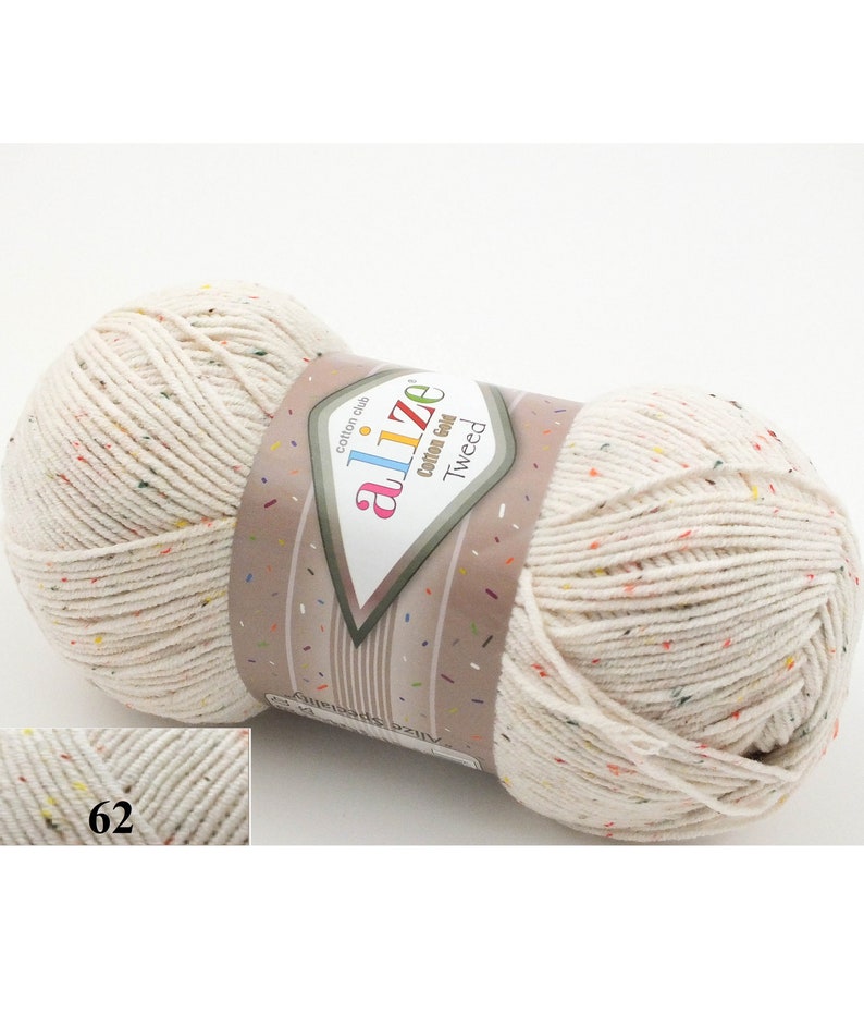 Soft cotton yarn Alize Cotton Gold Tweed blend baby cotton Etsy