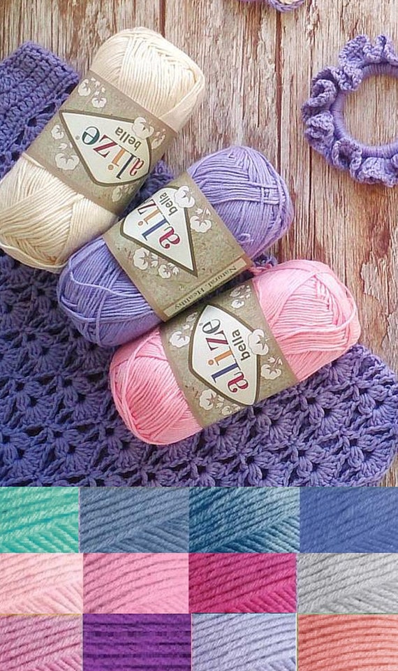 100 Cotton Yarn Alize Bella Baby Cotton Yarn Soft Yarn Etsy