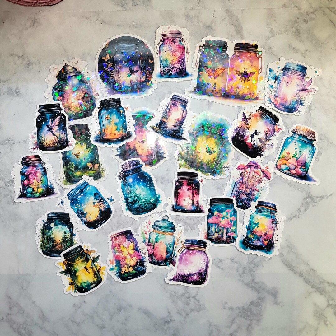 Magical Fairy Jars 25 Pack Stickers, Holo Die Cut Stickers, Laptop ...