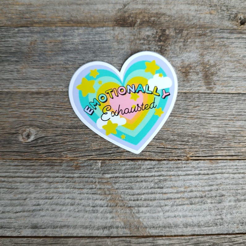 Emotionally Exhausted Stickers, Die Cut Sticker, Laptop Sticker ...