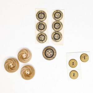 50-60's Vintage Buttons Greenish-yellow, Puse,| Three Styles, 2 Holes ...