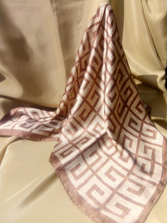 SCIARPA MARRONE BEIGE, Foulard, Fascia per la testa, Bandana