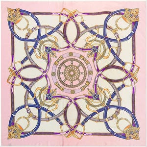 Silk Scarf PINK WHITE LAVENDER Scarves, Wrap, Shawl, Luxury Large Square Scarf 50x50", 130x130cm Designer Scarf, Printed Silk Scarf, Foulard