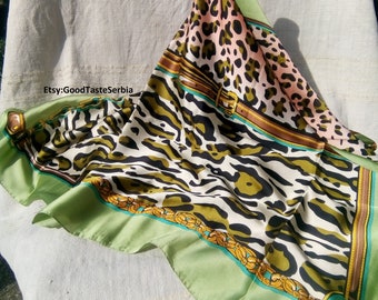 Bufanda LEOPARD PRINT, Estampado animal, Bufanda TIGRE, Bufanda de gran tamaño, Envoltura negra verde, Bufandas grandes, Bufanda de moda, Bufanda de primavera verano, Hijab