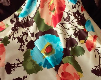 BLUE ORANGE SCARF, Square Scarf, Neck Scarf, Neckerchief, Women’s Scarves, Head Wrap, Head Scarf, Bandana, Polyester Scarves, Hijab, Shawl
