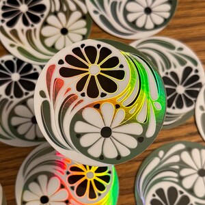 Holographic Yin Yang sticker, balance, car decal, water bottle, laptop
