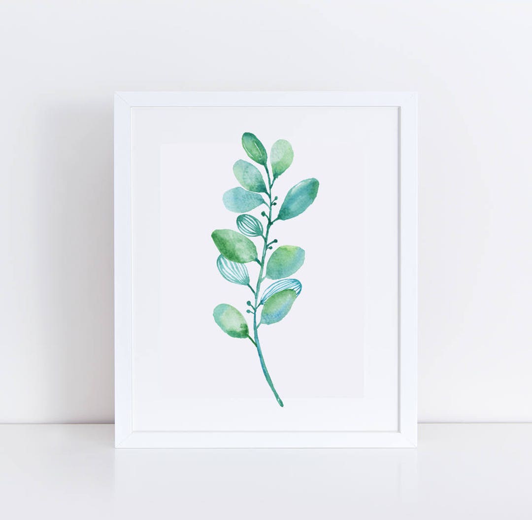 Leaf Printable Wall Art / Tropical Leaf Art Print / Watercolor Leaves ...