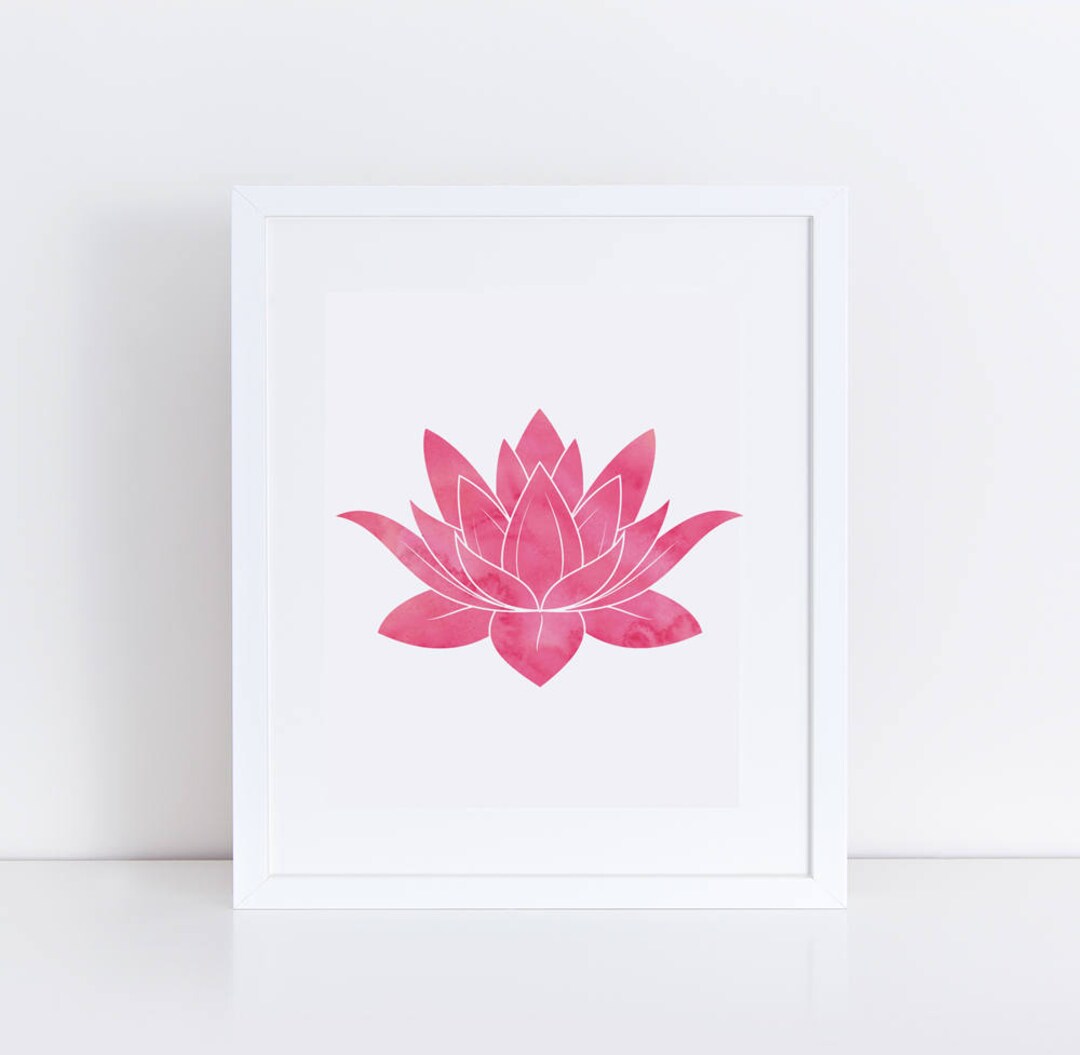 Printable Yoga Art / Watercolor Lotus Flower Wall Print / Printable ...