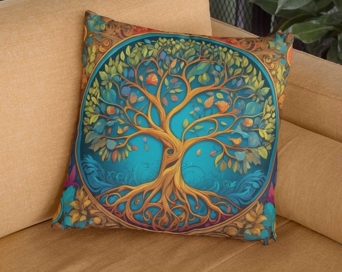 Tree of Life Pillow, Nature-Inspired Home Decor