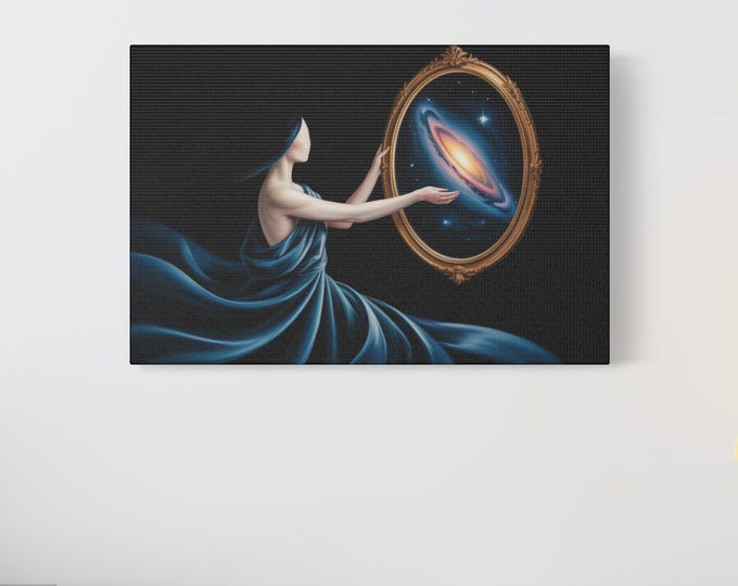 Galactic Dream Canvas Print, Celestial Wall Art, Space Decor, Unique Gift, Bohemian Home Decor