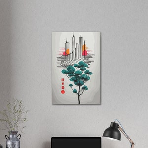 Minimalist Sumie Art Canvas, Japanese Ink Painting, Modern Wall Decor, Minimalist Artwork, Contemporary Home Decor
