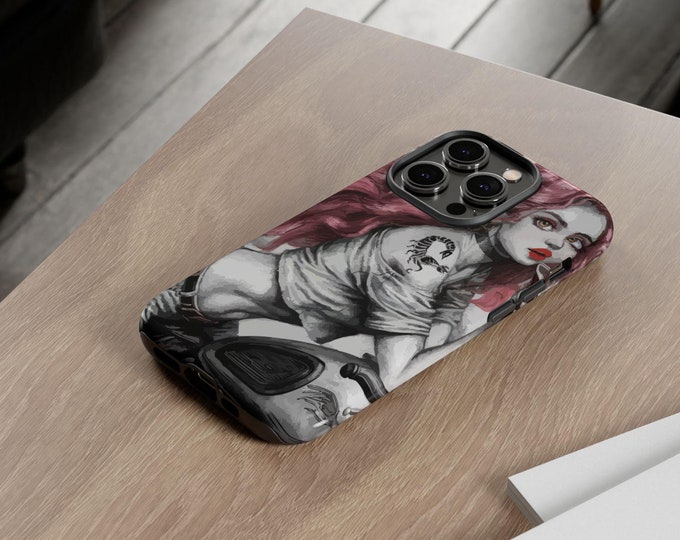 Motorcycle Phone Case for Tough Souls, Edgy Phone Cover, Biker Aesthetic, Gifts for Her, Unique Tech Accessories