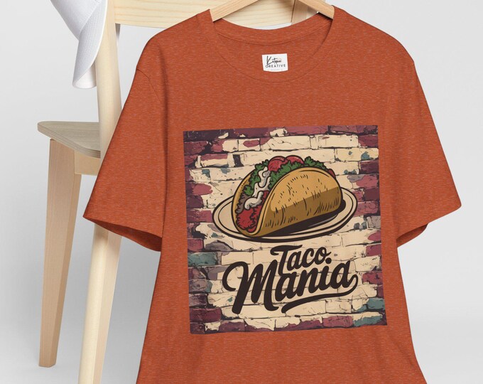Taco Mania Tee - Fun Unisex Short Sleeve Shirt for Taco Lovers, Foodie Gift, Casual Wear, Taco Party, Street Food Enthusiast, Food Festival