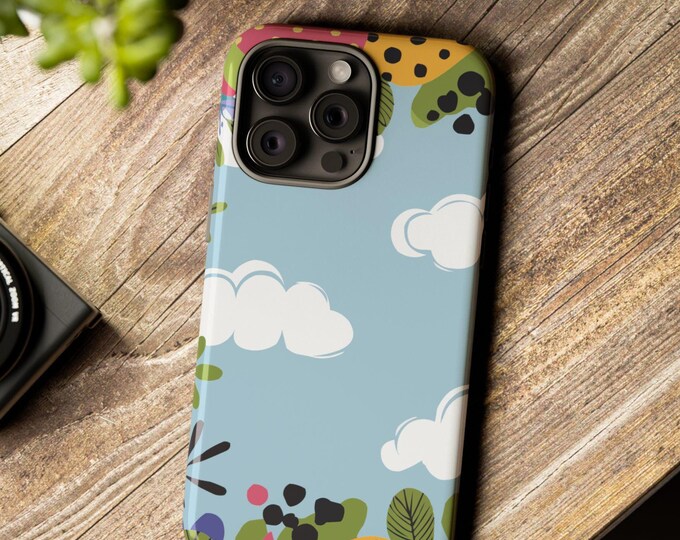 Whimsical Phone Case, Colorful Floral Design, Nature-Inspired, Cute Gift for Flower Lovers, Phone Protection for All Occasions