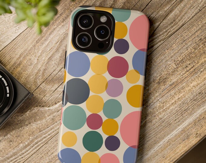 Colorful Polka Dot Phone Case, Chic Phone Cover for Everyday Use, Durable Design, Gift for Birthdays, Holidays, Ideal for Trendy