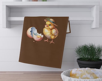 Chickadee Tea Towels with Easter Vibe, Cotton Kitchen Towels, Spring Decor, Gift for Cooks, Farmhouse Style