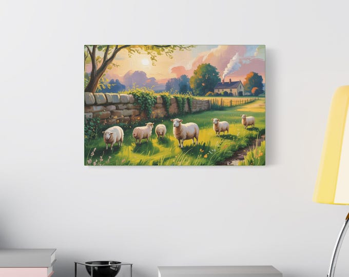 Rustic Sheep Art Home Decor, Country Farmhouse Print, Perfect Gift for Animal Lovers, Cozy Living Room Accent