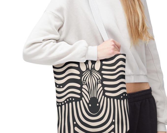 Stylish Zebra Tote Bag | Eco-Friendly Shopping, Beach, Gym, Gift, Animal Lovers