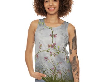 Boho Unisex Tank Top, Relaxed Summer Vibes, Perfect for Beach Days, Gifts for Nature Lovers, Casual Wear