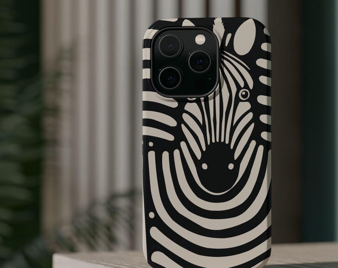 Zebra Pattern Magnetic Tough Cases for iPhone, Stylish Phone Protection, Unique Gift for Animal Lovers, Trendy, Eco-Friendly Design