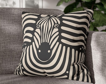 Zebra Print Faux Suede Decorative Pillowcase | Stylish Home Accent, Gift for Animal Lovers, Modern Decor, Boho Chic, Couch Cushion