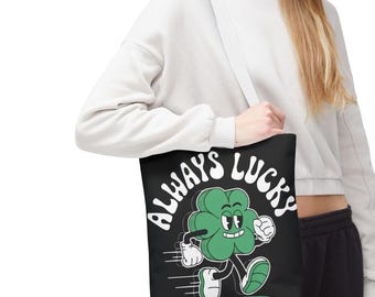 Bring Good Luck Everywhere with this Clover Graphic Tote Bag!