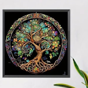 Celtic Tree of Life Diamond Painting, Religious Mandala– Diamond