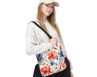 Boho Floral Tote Bag | Stylish Canvas Bag | Eco-Friendly Shopping | Perfect Gift for Her | Floral Design for Spring and Summer