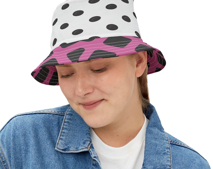 Playful Polka Dot Bucket Hat, Trendy Summer Hat, Unique Gift, Festival Accessory, Fun Outdoor Style, Fashionable Sun Protection