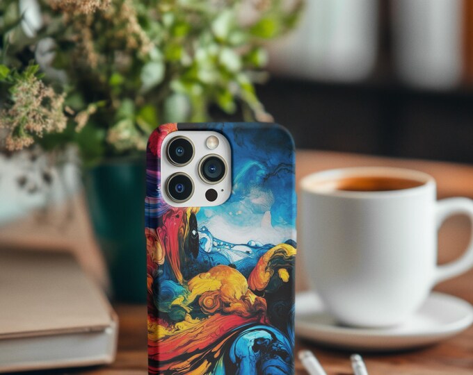 Ocean Wave Tough Phone Cover - Hand-Painted Sea Life Protector, gift for her, gift for him