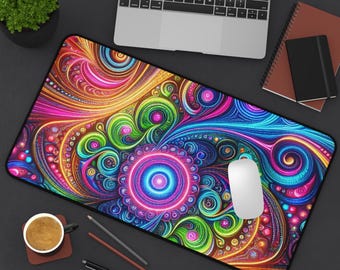 Vibrant Abstract Desk Mat - Colorful Mouse Pad for Home Office, Gaming, Study, Desk Accessories, Gift Idea