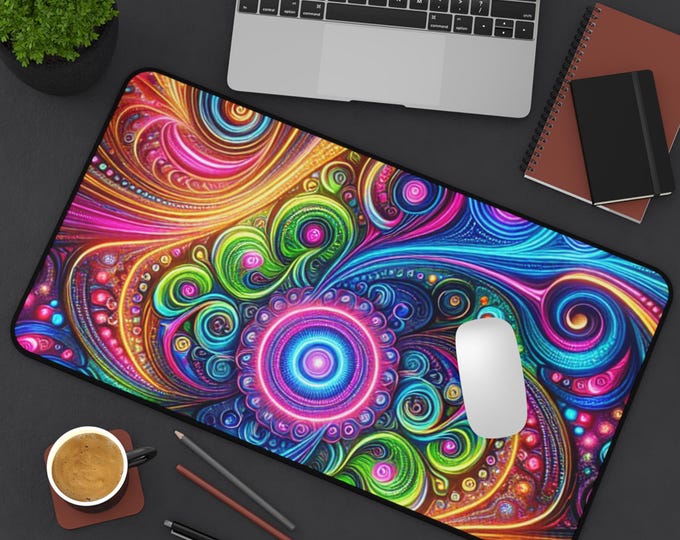 Vibrant Abstract Desk Mat - Colorful Mouse Pad for Home Office, Gaming, Study, Desk Accessories, Gift Idea