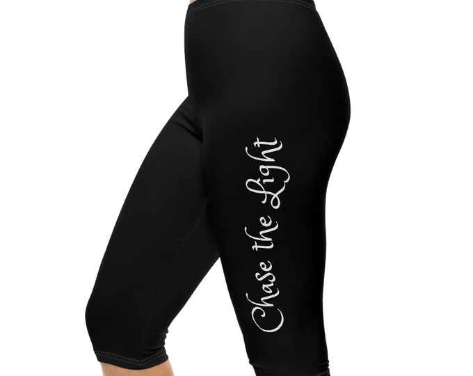 Chase the Light Capri Leggings for Women, Stylish Athletic Wear, Yoga Pants, Casual Outfits, Fitness Leggings
